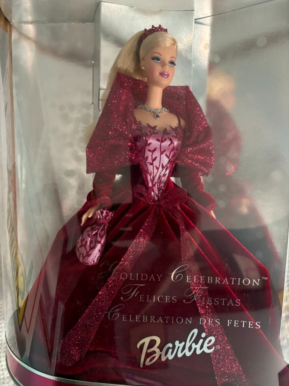 2002 Holiday Celebration Barbie Special Edition Burgundy Gown NRFB